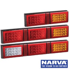 Narva Model 49 LED Rear Direction Lamps with In-built Retro Reflector - Coloured Lens
